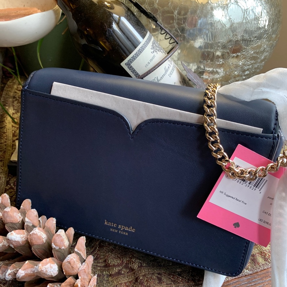 Authentic KATE SPADE leather Cheetah embellished flap magnetic snap Crosby - Picture 5 of 12